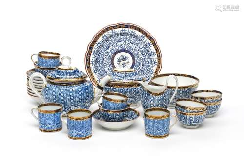 A Chamberlain's Worcester part tea service, c.1800, decorated in the Royal Lily pattern. Comprising: