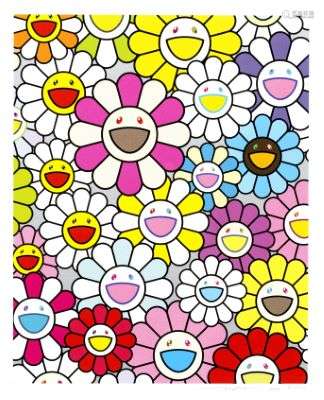 Takashi Murakami, A Little Flower Painting: Pink, Purple and Many Other Colors