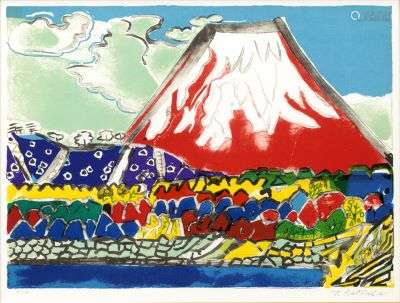 Tamako Kataoka, Red Mt. Fuji from Saiko Lake