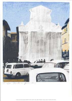 Christo, Wrapped Fountain, Spoleto, Italy, 1968