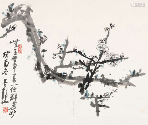 吴静山（b.1943） 梅花 镜片 设色纸本