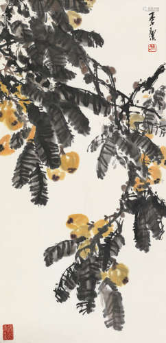 孙季康（1911～2007） 枇杷 镜片 设色纸本