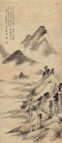 郑午昌（1894～1952） 云峰山色 立轴 水墨笺本