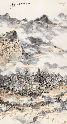 吴静山（b.1943） 五台胜概 镜片 设色纸本