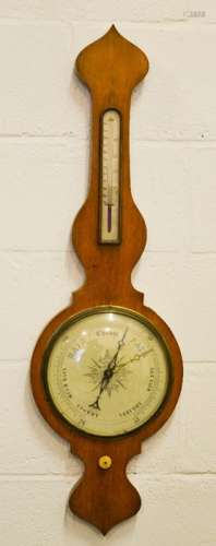 A mahogany cased 19th century wheel barometer, 102cm high.