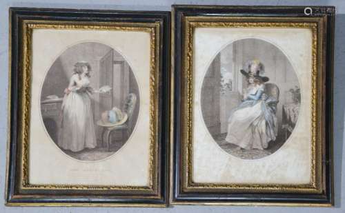 Two 19th century hand tinted prints by George Morland, engraved by E.J Dumee, titled The Fair