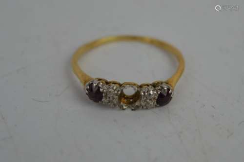 A gold and Ruby ring 2g A/F