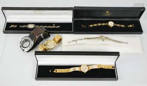 A group of wristwatches, to include Aristo marcasite cocktail watch, Megalo gents watch, and