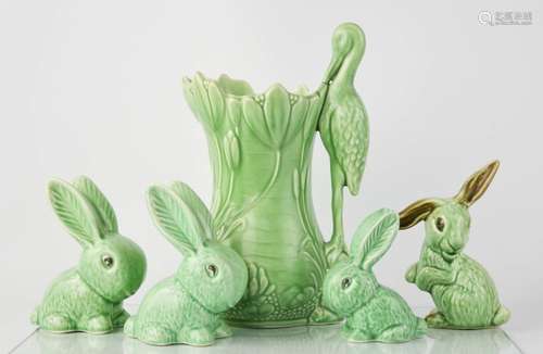 A group of Sylvac bunnies, and a jug.