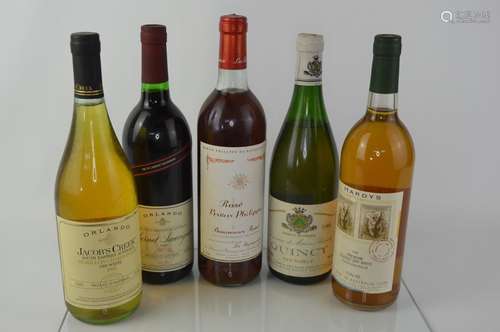 Five bottles of vintage wine to include - Domaine de Maison Blanche Quincy vin noble 1988, Orlando