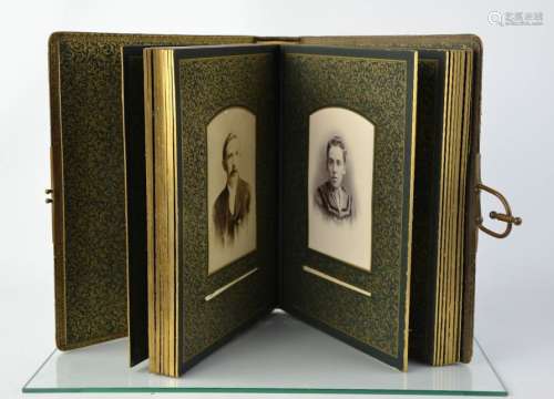 A Victorian album of photograph portraits.