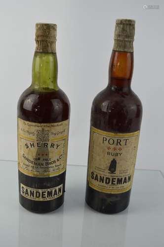 Vintage Sandeman Port and Sherry unopened bottles