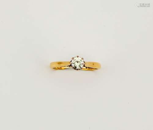 An 18ct gold solitaire diamond ring, the brilliant cut diamond 0.50ct, size N, 2.7g.