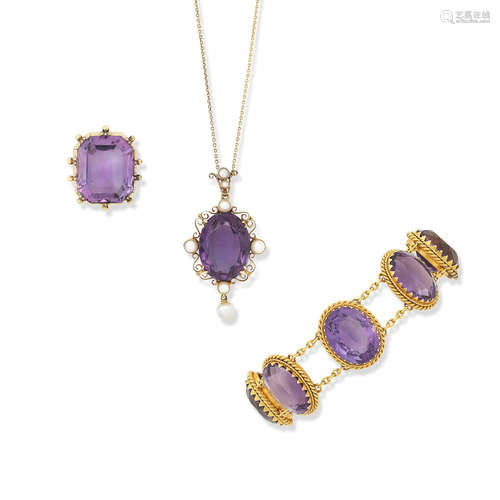 A collection of amethyst jewellery