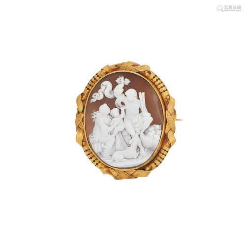 An oval shell cameo brooch, late Victorian