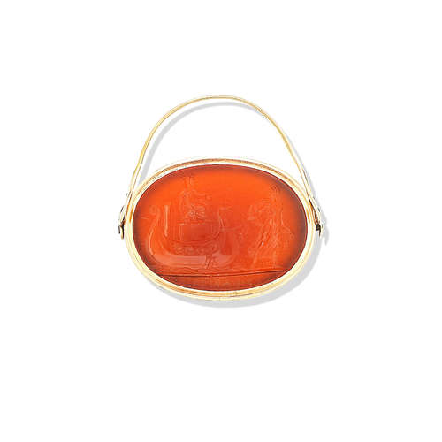 A Carnelian intaglio signet ring, Formerly Belonging to Prince Stanislas Poniatowski