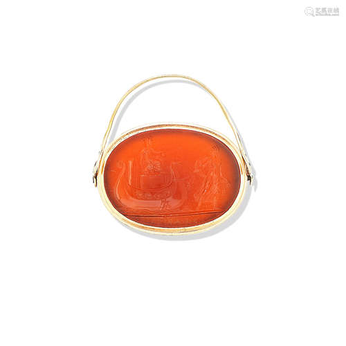 A Carnelian intaglio signet ring, Formerly Belonging to Prince Stanislas Poniatowski