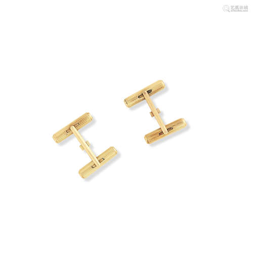 A pair of 18ct gold cufflinks, mid-20th century