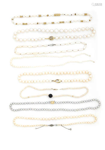 A Collection of cultured pearl jewellery, modern