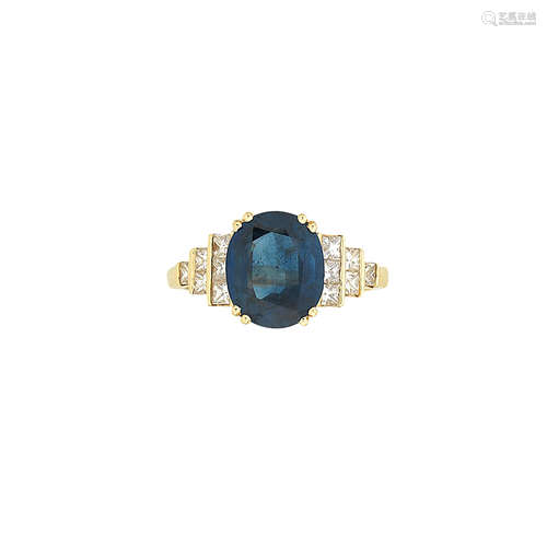 A sapphire and diamond ring