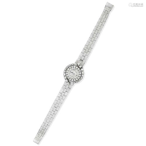 A diamond cocktail watch, Bulova, mid-20th century