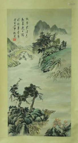Chinese Scroll Painting Signed by Qiu Yue