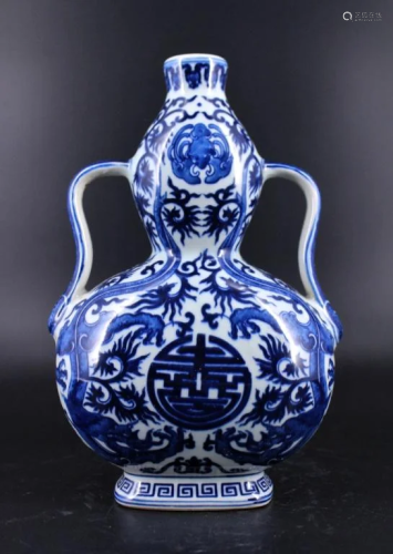 Qing Porcelain Blue&White Gourd Vase