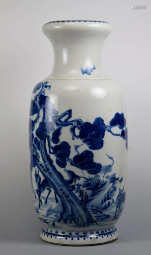 Chinese Blue White Porcelain Vase with Deer …