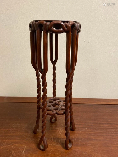 Chinese Wood Stand with Twrist Rope Design