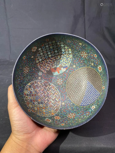 Japanese Cloisonne Bowl with Old Paper Lable