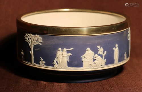 English Wedgewood Ceramic Bowl with Silver …