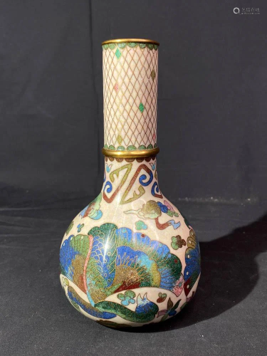 Chinese Cloisonne Vase - Deco Style