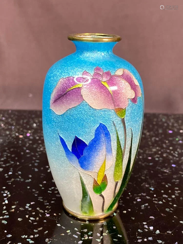 Japanese Gimbari Cloisonne Vase - Flower