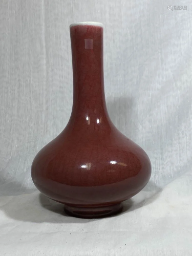 Chinese Oxblood Porcelain Vase of Straight …