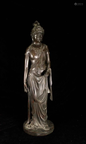 Japanese Standing Bronze Kuanyin