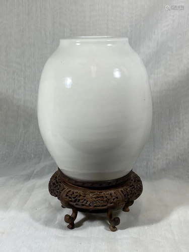 Chinese White Glazed Porcelain Vase on …