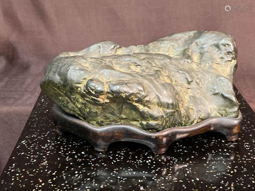 Chinese Scholar Rock with Wood Base