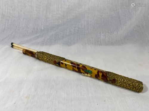 Chinese Knife with Gilt DÃ©cor