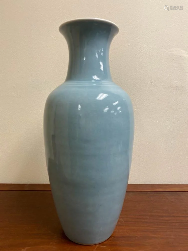 Chinese Light Blue Porcelain Vase with Incise…