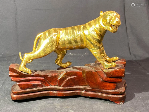 Chinese Silver Tiger on Gilt