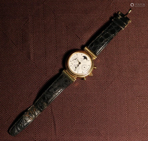 IWC 18k Yellow Gold Moonface Wrist Watch