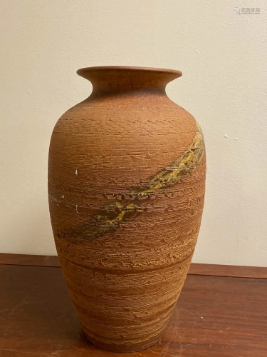 Japanese Studiuo Pottery Vase with Slip Glaze