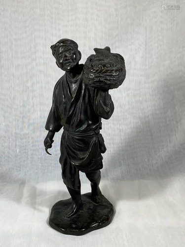 Japanese Bronze Fisherman - Tokyo School - …