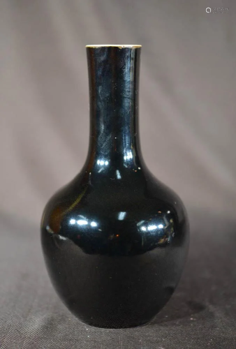 Chinese Mirror Black Porcelain Vase