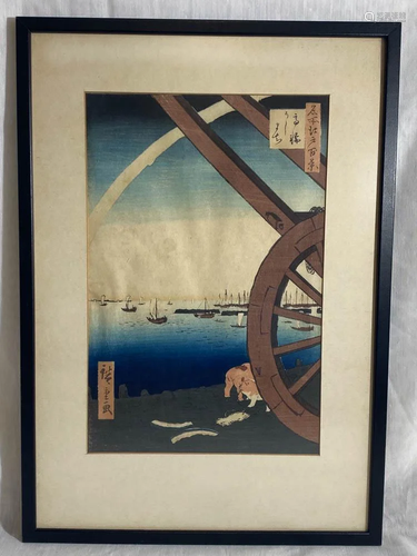 Original Japanese Woodblock Print Hiroshige…