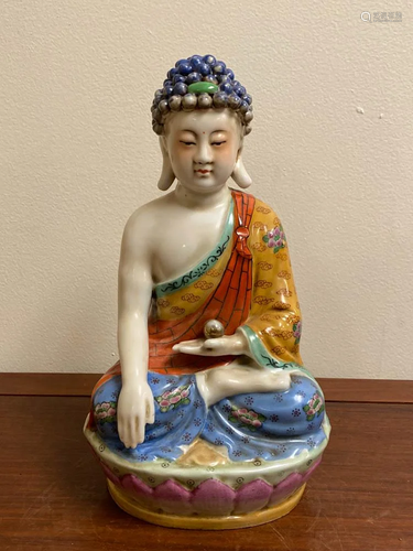 Chinese Porcelain seated Buddha