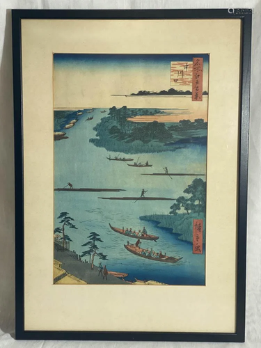 Original Japanese Woodblock Print Hiroshige…