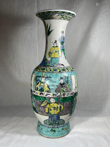 Chinese Bisque Porcelain Vase Lamp with …