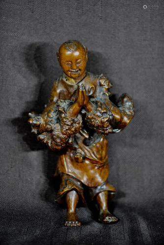 Chinese Rootwood Carving of a Boy