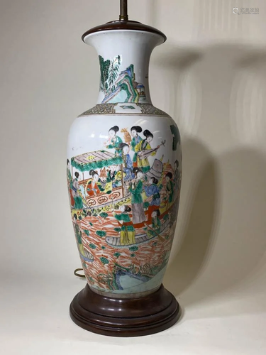 Chinese Porcelain Vase - Lady in Boat